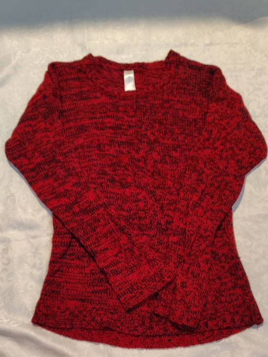 No Boundaries Sweaters - No Boundaries Red Marled Crew Neck Sweater